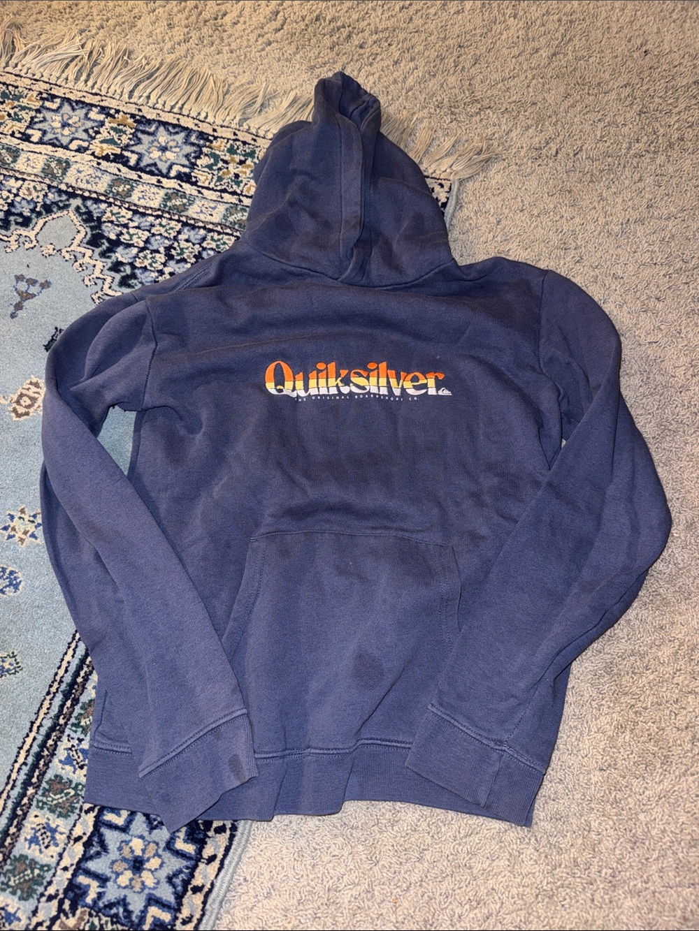 Quiksilver Navy Hoodie with Sunset Logo